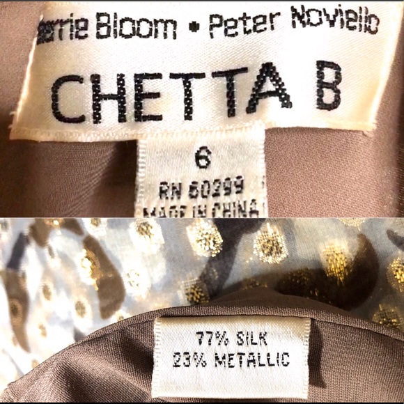 Elegant Silk Golden Evening Gown by Chetta B - Picture 5 of 7